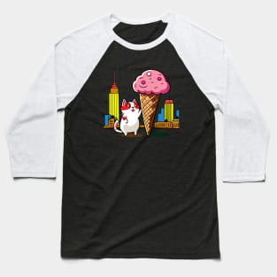 Ice cream cat Baseball T-Shirt